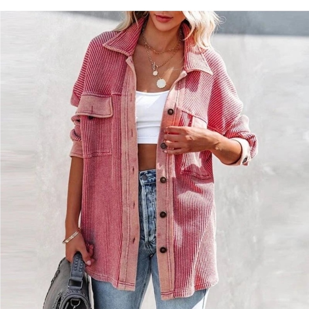Vici Shacket. Large. Pink.